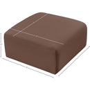 Meridian Arc Brown Vegan Leather Ottoman IMAGE 6