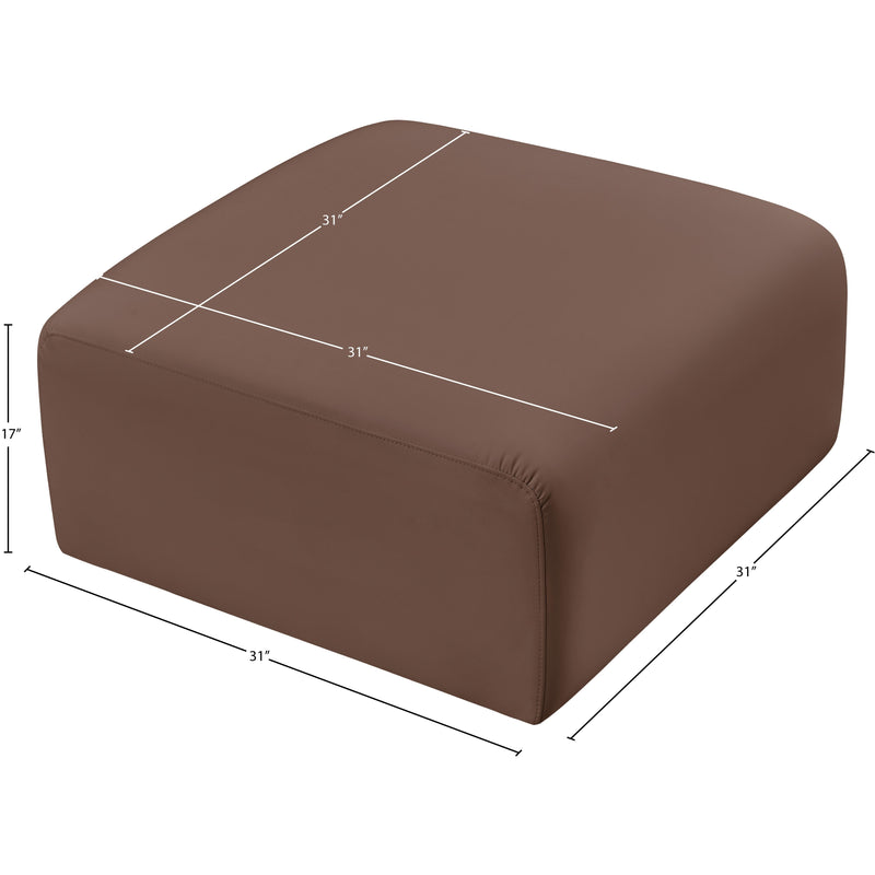 Meridian Arc Brown Vegan Leather Ottoman IMAGE 6