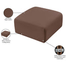 Meridian Arc Brown Vegan Leather Ottoman IMAGE 7