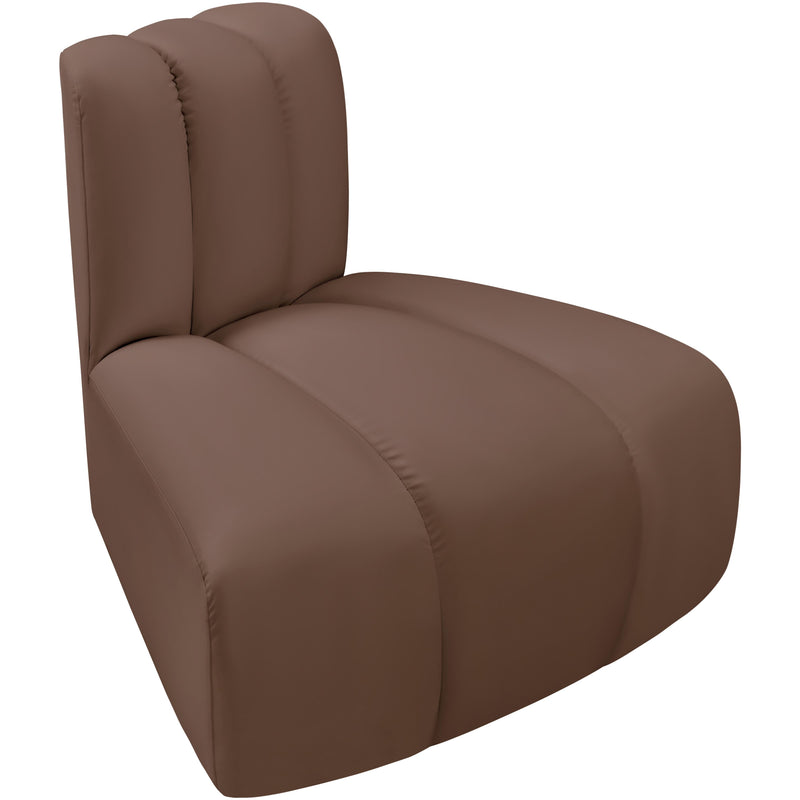 Meridian Arc Brown Vegan Leather Reverse Corner IMAGE 3