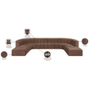 Meridian Arc Brown Vegan Leather 10 pc Modular Sectional IMAGE 12