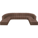 Meridian Arc Brown Vegan Leather 10 pc Modular Sectional IMAGE 3