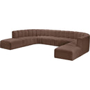 Meridian Arc Brown Vegan Leather 10 pc Modular Sectional IMAGE 4