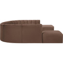 Meridian Arc Brown Vegan Leather 10 pc Modular Sectional IMAGE 5