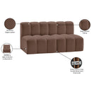 Meridian Arc Brown Vegan Leather 2 pc Modular Sectional IMAGE 12
