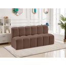 Meridian Arc Brown Vegan Leather 2 pc Modular Sectional IMAGE 2