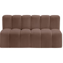 Meridian Arc Brown Vegan Leather 2 pc Modular Sectional IMAGE 3