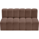 Meridian Arc Brown Vegan Leather 2 pc Modular Sectional IMAGE 4