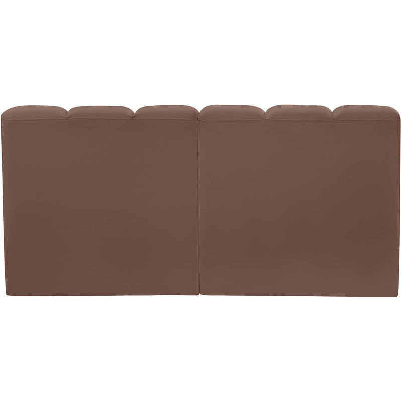 Meridian Arc Brown Vegan Leather 2 pc Modular Sectional IMAGE 6