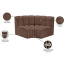 Meridian Arc Brown Vegan Leather 2 pc Modular Sectional IMAGE 11