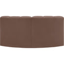 Meridian Arc Brown Vegan Leather 2 pc Modular Sectional IMAGE 5