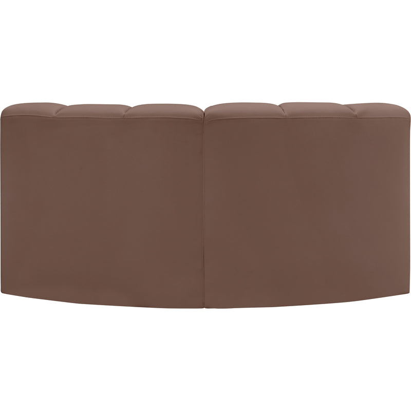 Meridian Arc Brown Vegan Leather 2 pc Modular Sectional IMAGE 5
