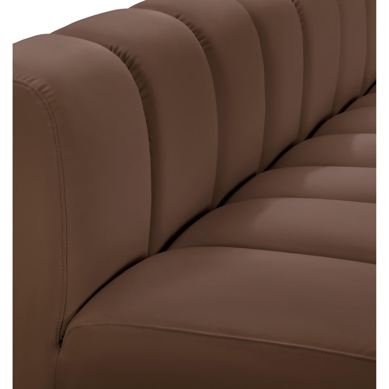 Meridian Arc Brown Vegan Leather 2 pc Modular Sectional IMAGE 8