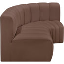 Meridian Arc Brown Vegan Leather 3 pc Modular Sectional IMAGE 5