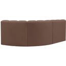 Meridian Arc Brown Vegan Leather 3 pc Modular Sectional IMAGE 6