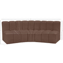 Meridian Arc Brown Vegan Leather 3 pc Modular Sectional IMAGE 11