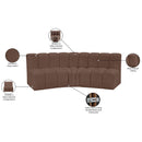 Meridian Arc Brown Vegan Leather 3 pc Modular Sectional IMAGE 12