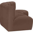 Meridian Arc Brown Vegan Leather 3 pc Modular Sectional IMAGE 5