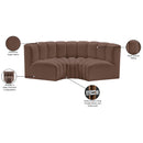 Meridian Arc Brown Vegan Leather 3 pc Modular Sectional IMAGE 12