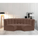 Meridian Arc Brown Vegan Leather 3 pc Modular Sectional IMAGE 2