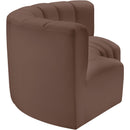 Meridian Arc Brown Vegan Leather 3 pc Modular Sectional IMAGE 5