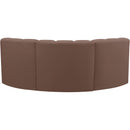 Meridian Arc Brown Vegan Leather 3 pc Modular Sectional IMAGE 6