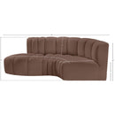 Meridian Arc Brown Vegan Leather 3 pc Modular Sectional IMAGE 11