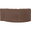 Meridian Arc Brown Vegan Leather 3 pc Modular Sectional IMAGE 6