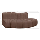 Meridian Arc Brown Vegan Leather 3 pc Modular Sectional IMAGE 10