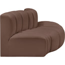 Meridian Arc Brown Vegan Leather 3 pc Modular Sectional IMAGE 4