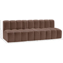 Meridian Arc Brown Vegan Leather 3 pc Modular Sectional IMAGE 11