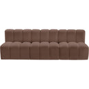 Meridian Arc Brown Vegan Leather 3 pc Modular Sectional IMAGE 3
