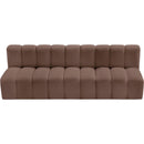 Meridian Arc Brown Vegan Leather 3 pc Modular Sectional IMAGE 4