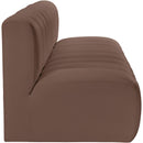 Meridian Arc Brown Vegan Leather 3 pc Modular Sectional IMAGE 5