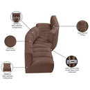 Meridian Arc Brown Vegan Leather 4 pc Modular Sectional IMAGE 11