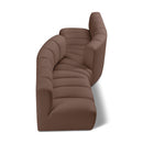 Meridian Arc Brown Vegan Leather 4 pc Modular Sectional IMAGE 2