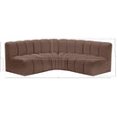 Meridian Arc Brown Vegan Leather 4 pc Modular Sectional IMAGE 11