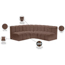 Meridian Arc Brown Vegan Leather 4 pc Modular Sectional IMAGE 12