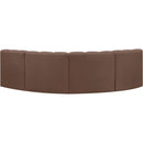 Meridian Arc Brown Vegan Leather 4 pc Modular Sectional IMAGE 6