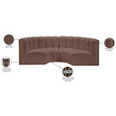 Meridian Arc Brown Vegan Leather 4 pc Modular Sectional IMAGE 12