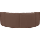 Meridian Arc Brown Vegan Leather 4 pc Modular Sectional IMAGE 6