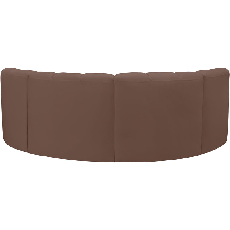 Meridian Arc Brown Vegan Leather 4 pc Modular Sectional IMAGE 6