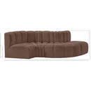 Meridian Arc Brown Vegan Leather 4 pc Modular Sectional IMAGE 10