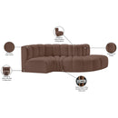Meridian Arc Brown Vegan Leather 4 pc Modular Sectional IMAGE 11