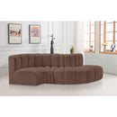 Meridian Arc Brown Vegan Leather 4 pc Modular Sectional IMAGE 2