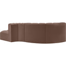 Meridian Arc Brown Vegan Leather 4 pc Modular Sectional IMAGE 5