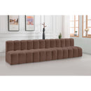Meridian Arc Brown Vegan Leather 4 pc Modular Sectional IMAGE 2