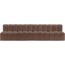 Meridian Arc Brown Vegan Leather 4 pc Modular Sectional IMAGE 3