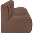 Meridian Arc Brown Vegan Leather 4 pc Modular Sectional IMAGE 6