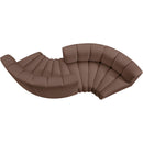 Meridian Arc Brown Vegan Leather 4 pc Modular Sectional IMAGE 4